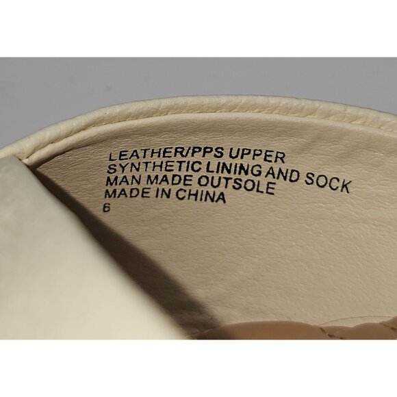 Birdies Women Cream Leather The Swan Cuff Pointed Toe Strap Mule Flats Sz 6 2404 - Picture 8 of 16